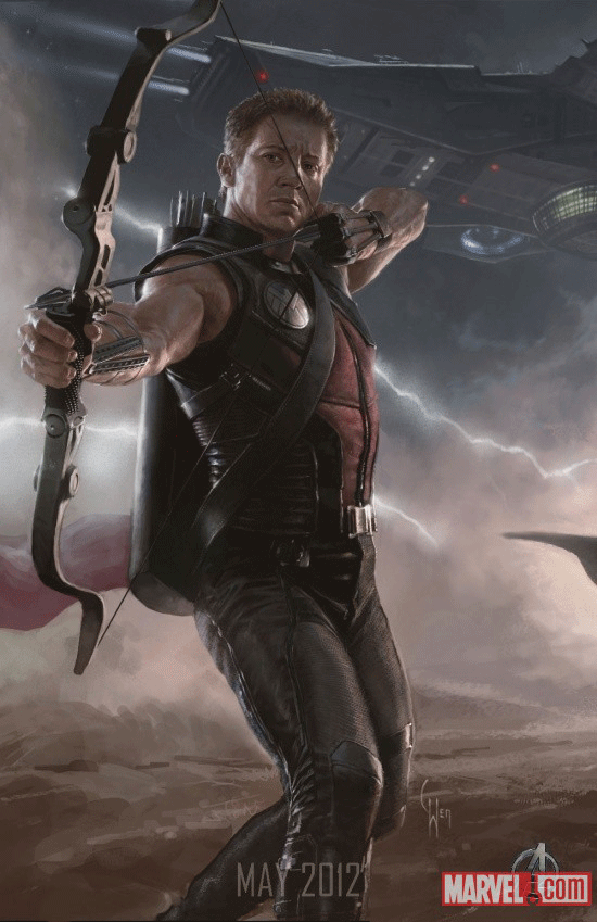 Jeremy Renner as Hawkeye in The Avengers
