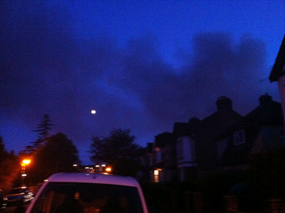 smoke from looting fires over Croydon