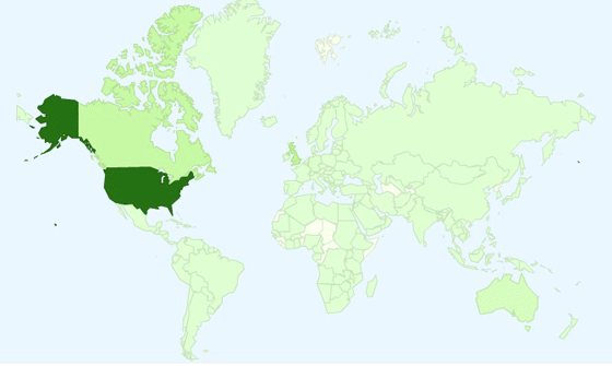 FlickFilosopher.com traffic world map