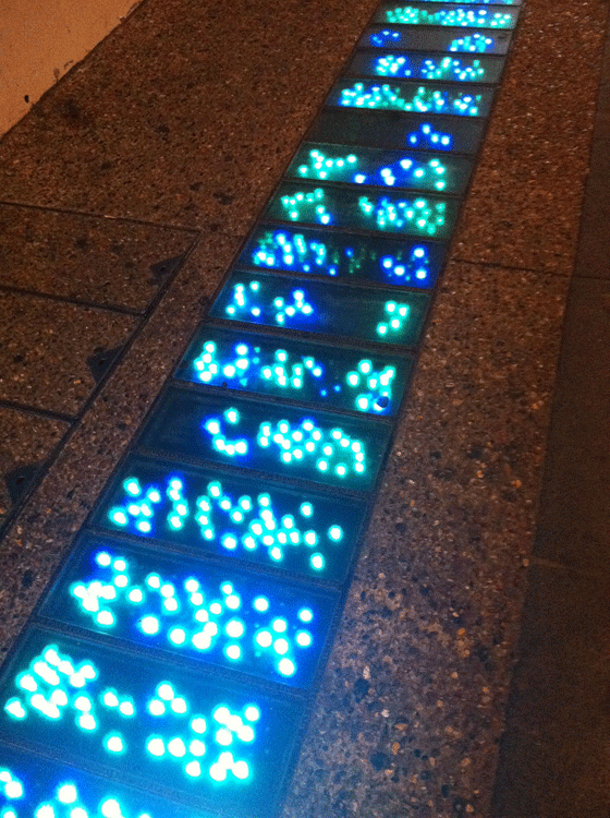 flashing LEDs in the sidewalk