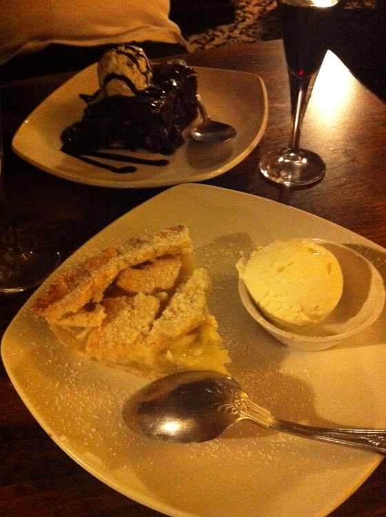 dessert at the Dirty Duck