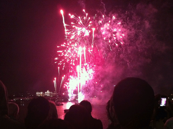 fireworks over the Thames