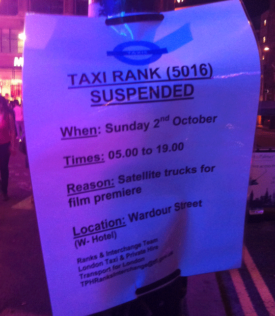 taxi rank suspended