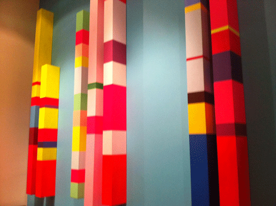 blocky artwork at Soho Hotel