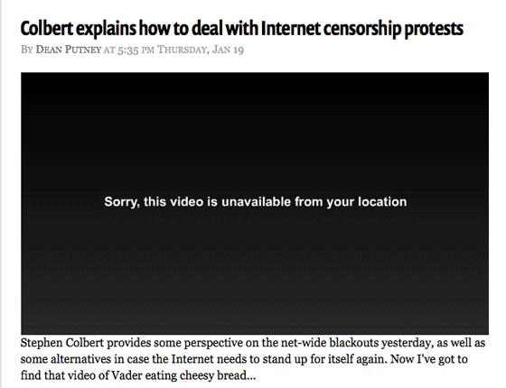 blacked out video about censorship