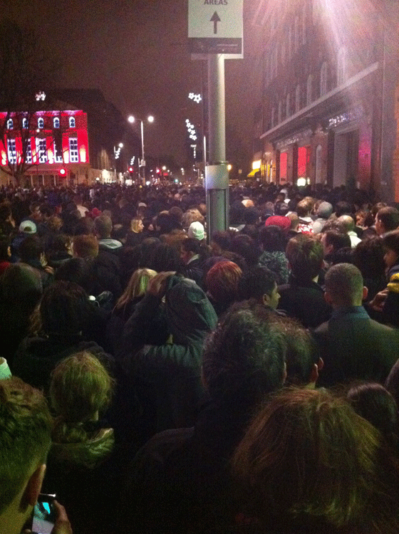 outside Waterloo station New Year's Eve