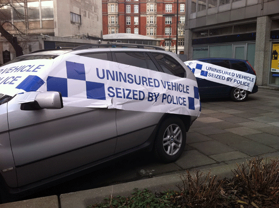 cars seized by Metropolitan Police