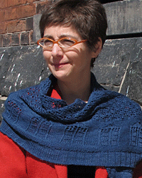 sophisticated TARDIS scarf by Kate Atherley