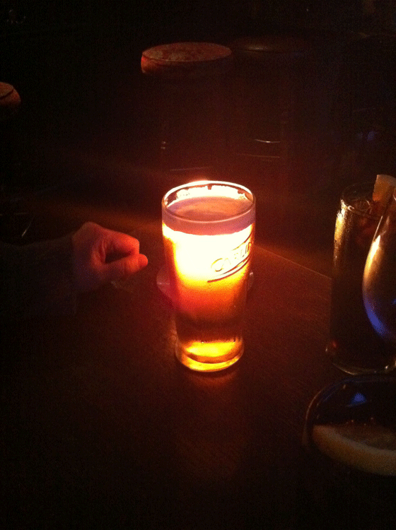 glowing pint