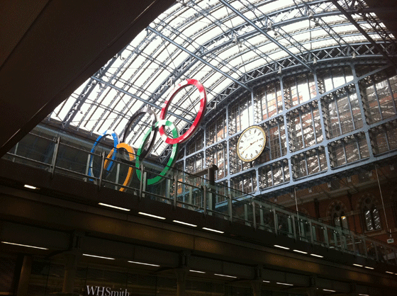 St Pancras Olympics rings