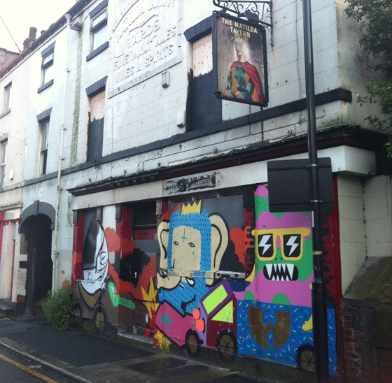 abandoned pub as a graffiti canvas