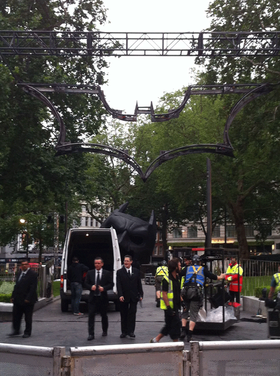 The Dark Knight Rises premiere cleanup