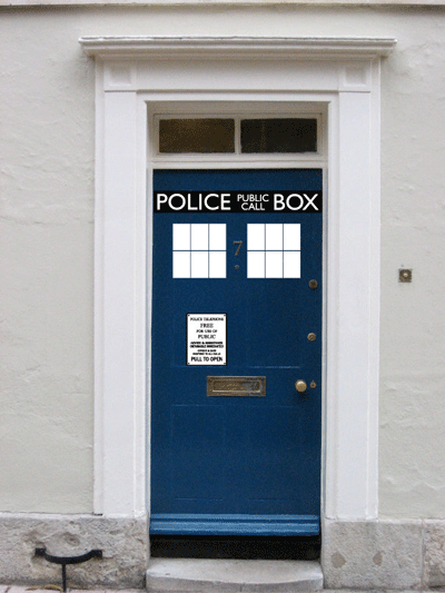 TARDIS door decal