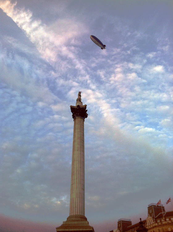 blimp over Nelson's Column
