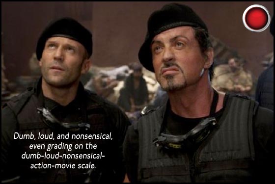 The Expendables 2 Jason Statham Sylvester Stallon red light