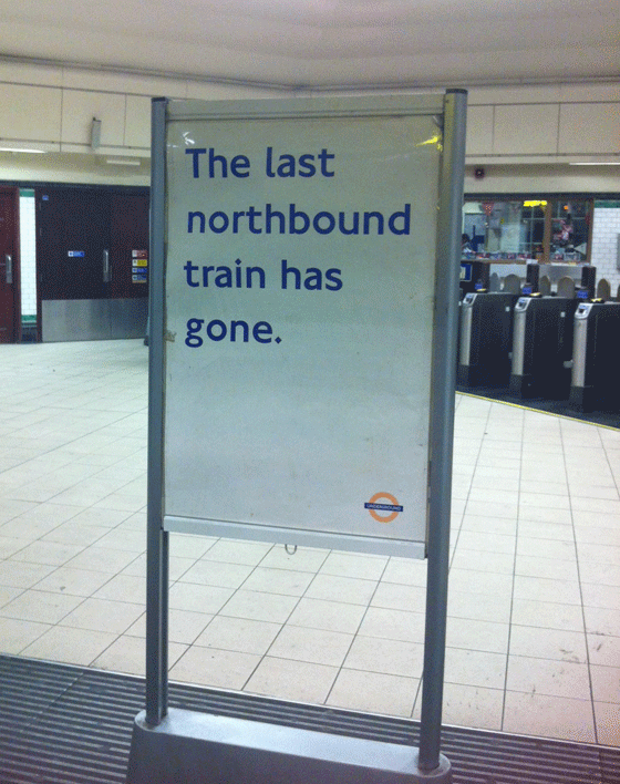 the last northbound train has gone