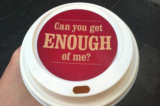 top of coffee cup ad