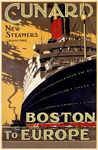 Cunard vintage luggage label