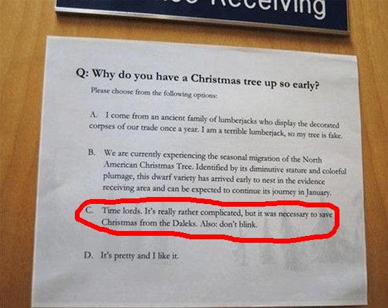 Doctor Who office memo