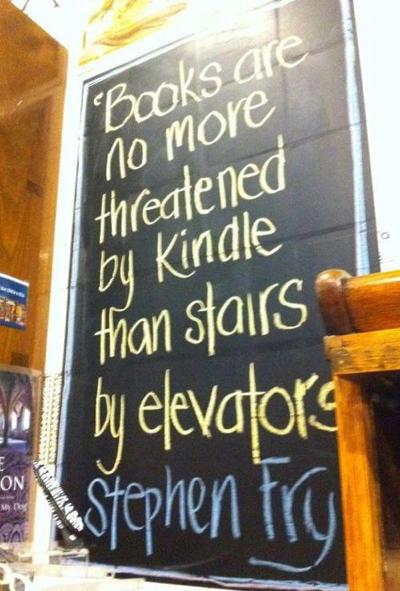 books versus Kindle Stephen Fry quote