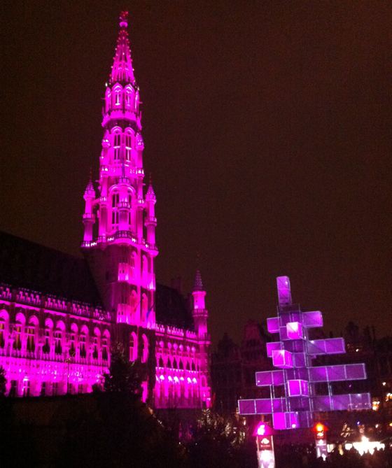 Brussels Grand Place Christmas night