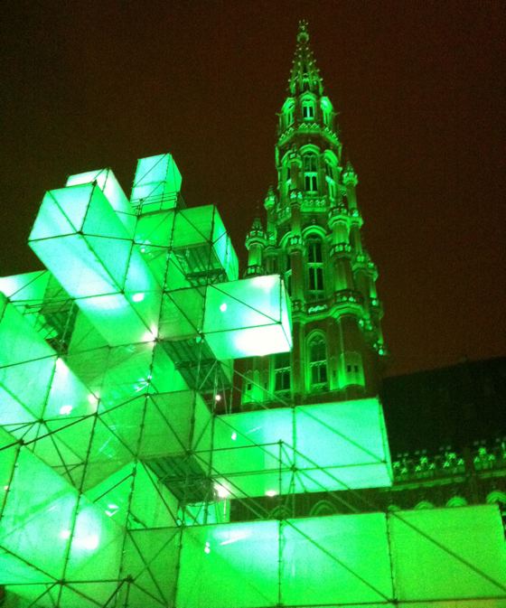 Brussels Grand Place Christmas night