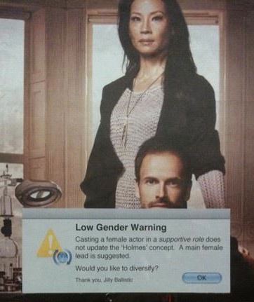 low gender warning Elementary Lucy Liu Jonny Lee Miller