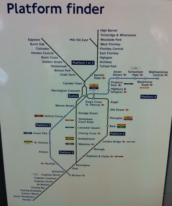 platform finder Euston Underground