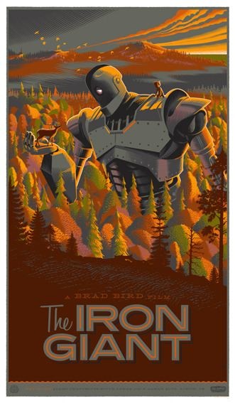 retro Iron Giant poster by Laurent Durieux