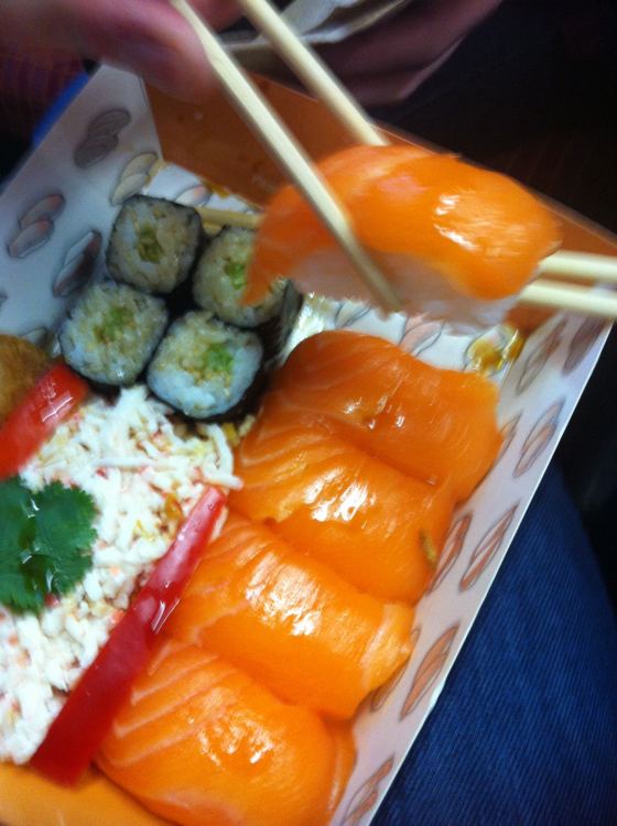 sushi on the train