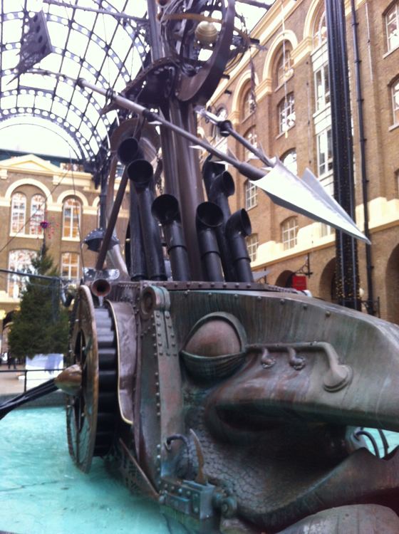 steampunk dragon fountain