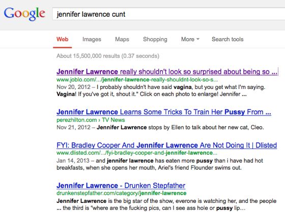 Jennifer Lawrence cunt Google search